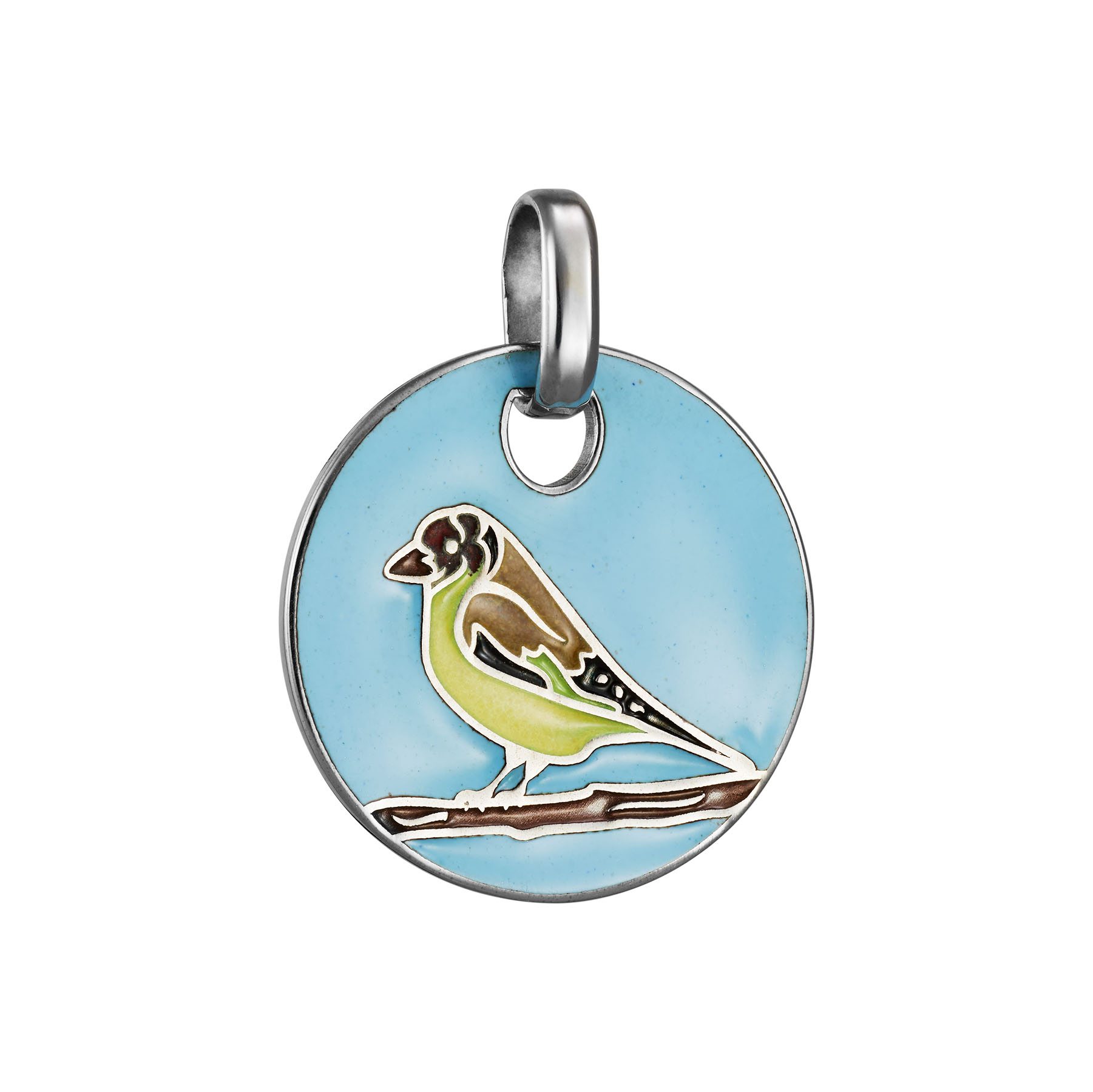 Подвеска Щегол с горячей эмалью