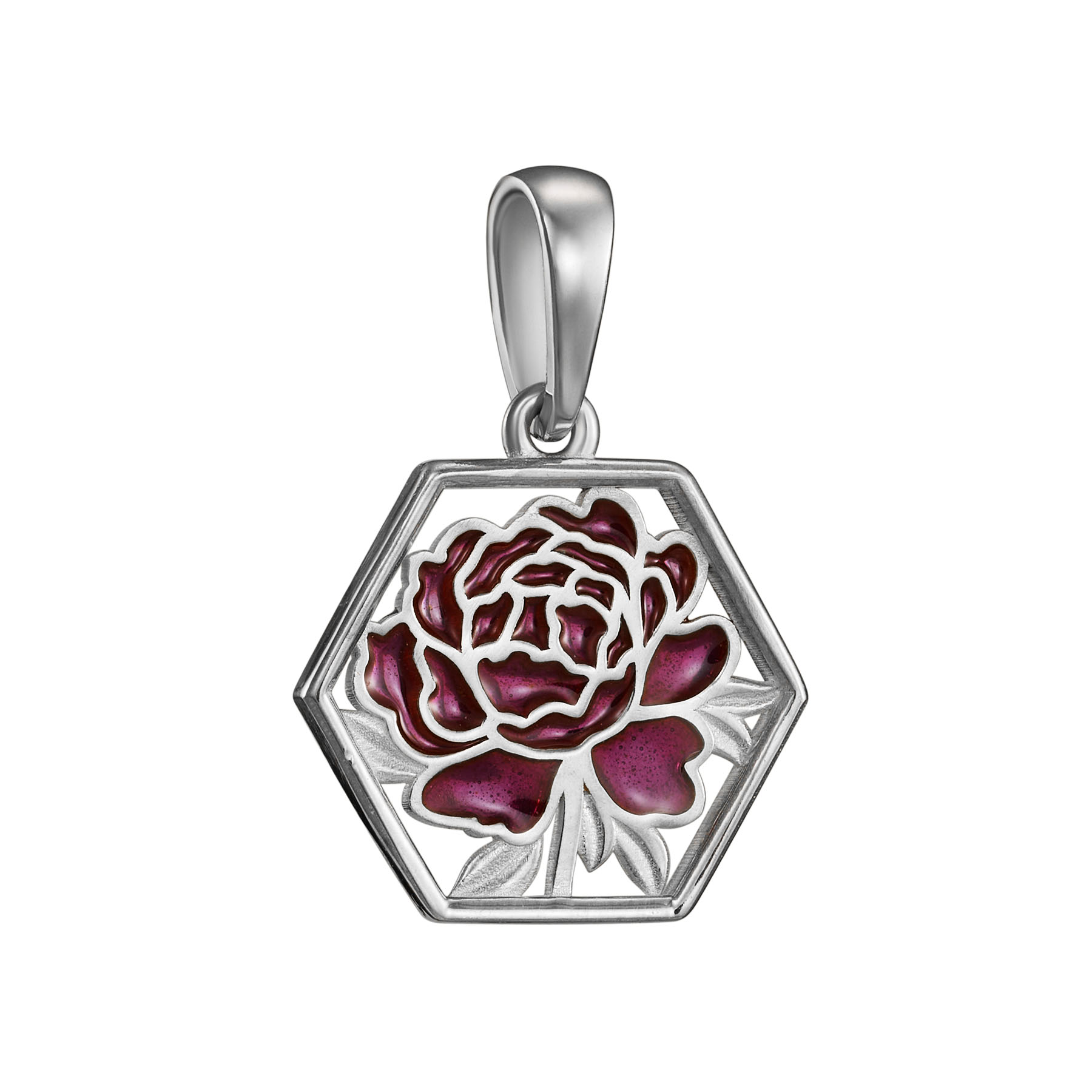 Подвеска Пион с горячей эмалью