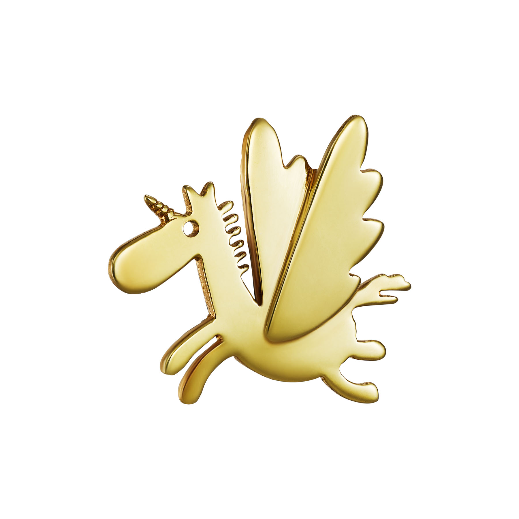 Брошь Единорог малый с позолотой