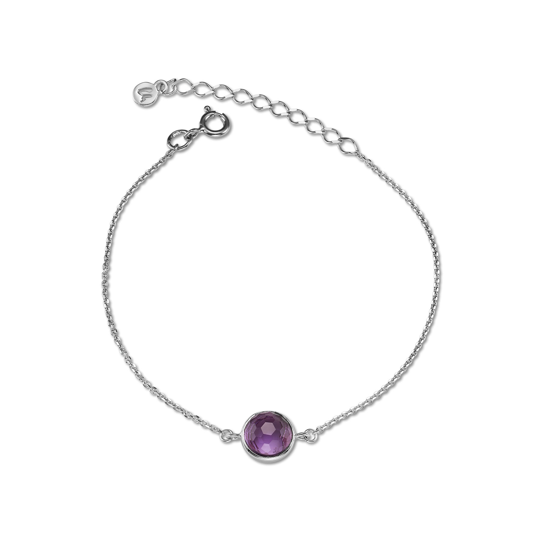 Браслет Пуговка с аметистом