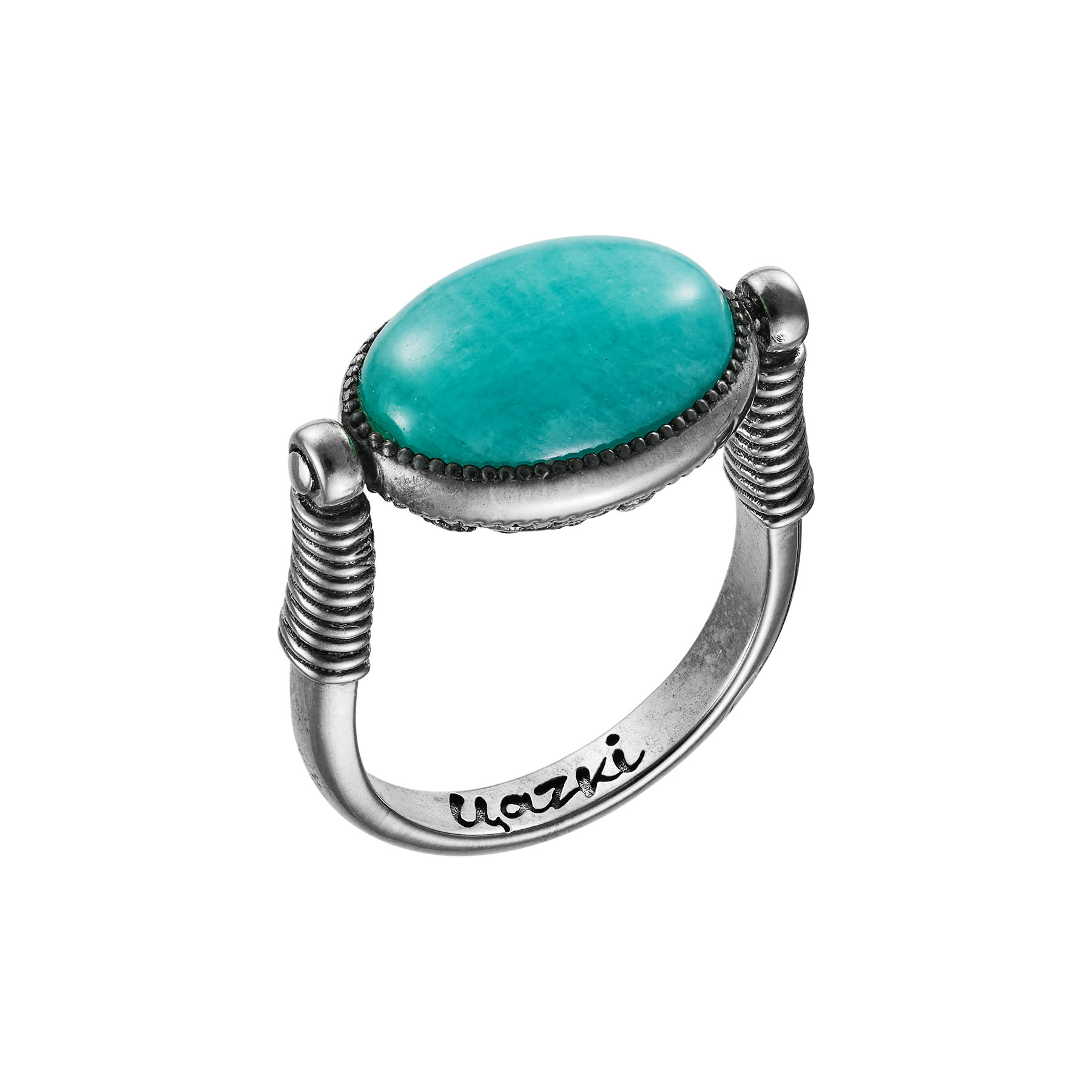 Кольцо Бастет с амазонитом