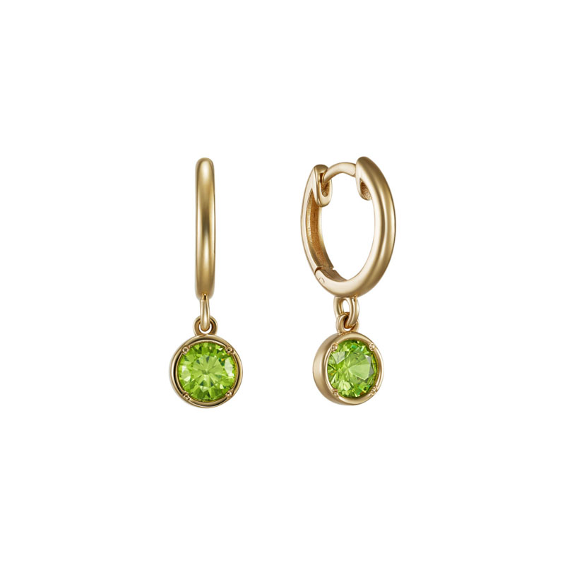 Серьги Конго с демантоидами 5 мм