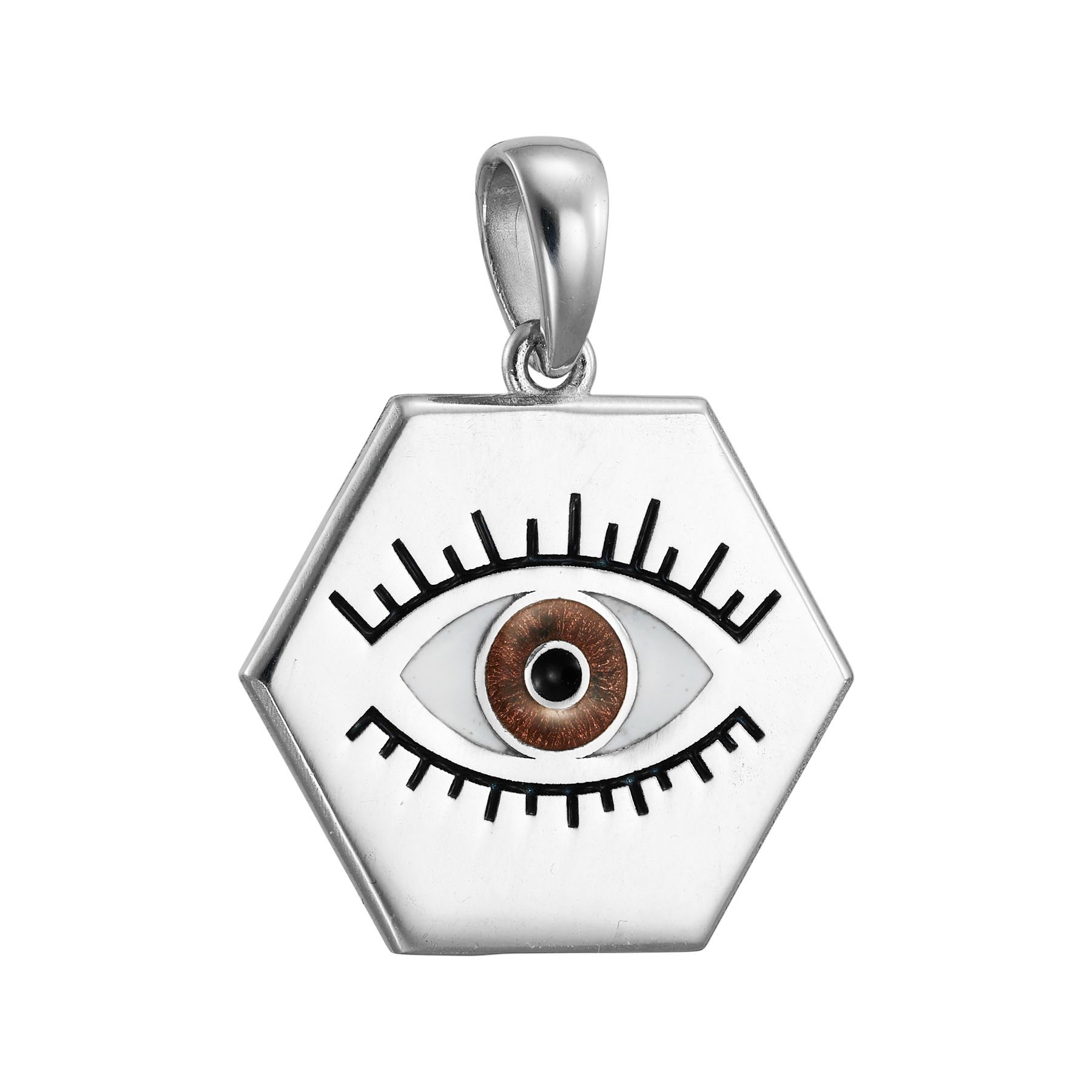 Подвеска Глаз с горячей эмалью, карий