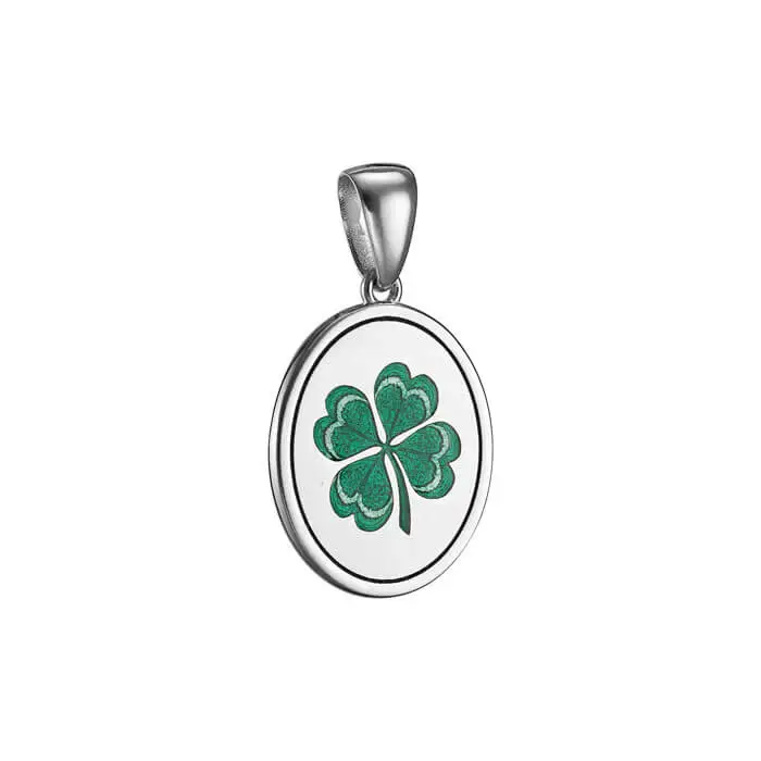 Подвеска Клевер с горячей эмалью двусторонняя