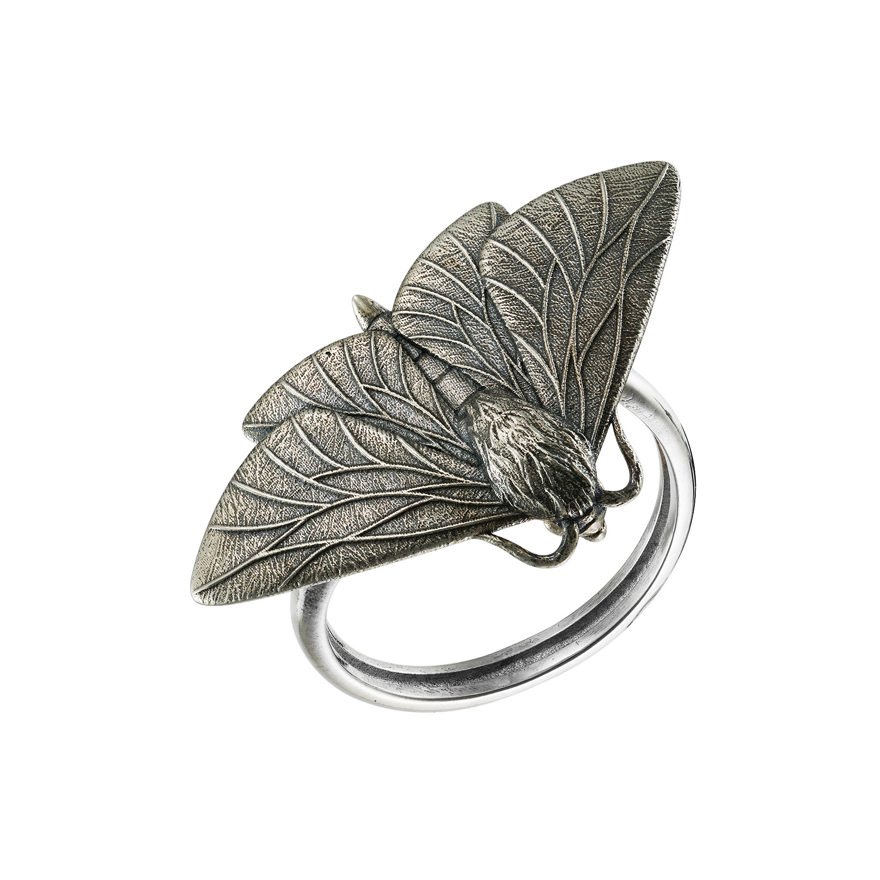 Кольцо Мотылек чернение